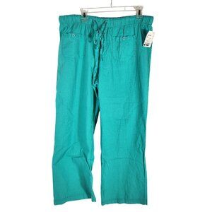 NWT Style Me Plus Linen Pants Pistachio Pocket Comfort Beach Resort Travel US/18
